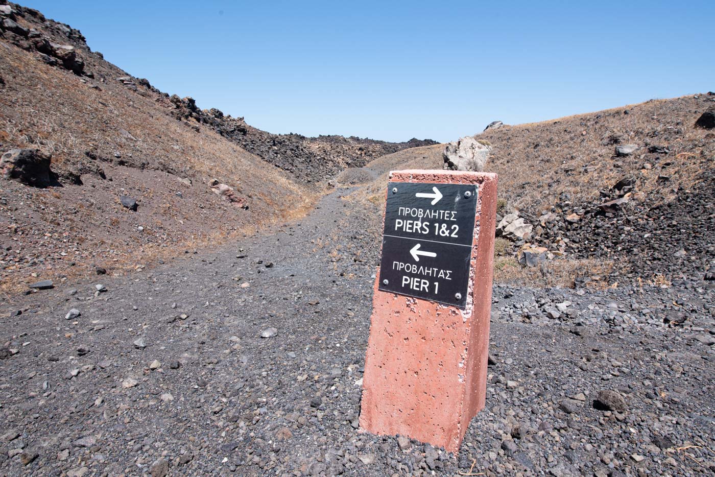 Ascension du volcan de Santorin