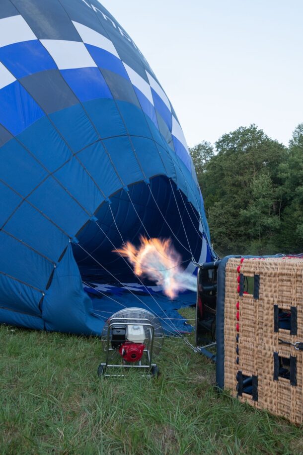 Chauffage de l'air du ballon de la montgolfière