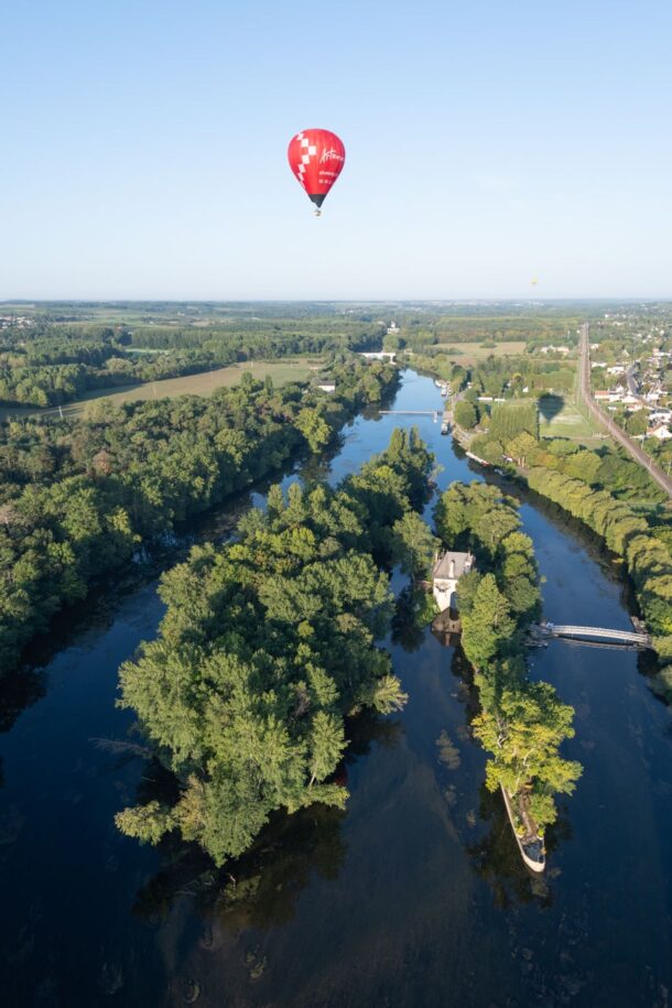 Montgolfière dans les environs de Chenonceau